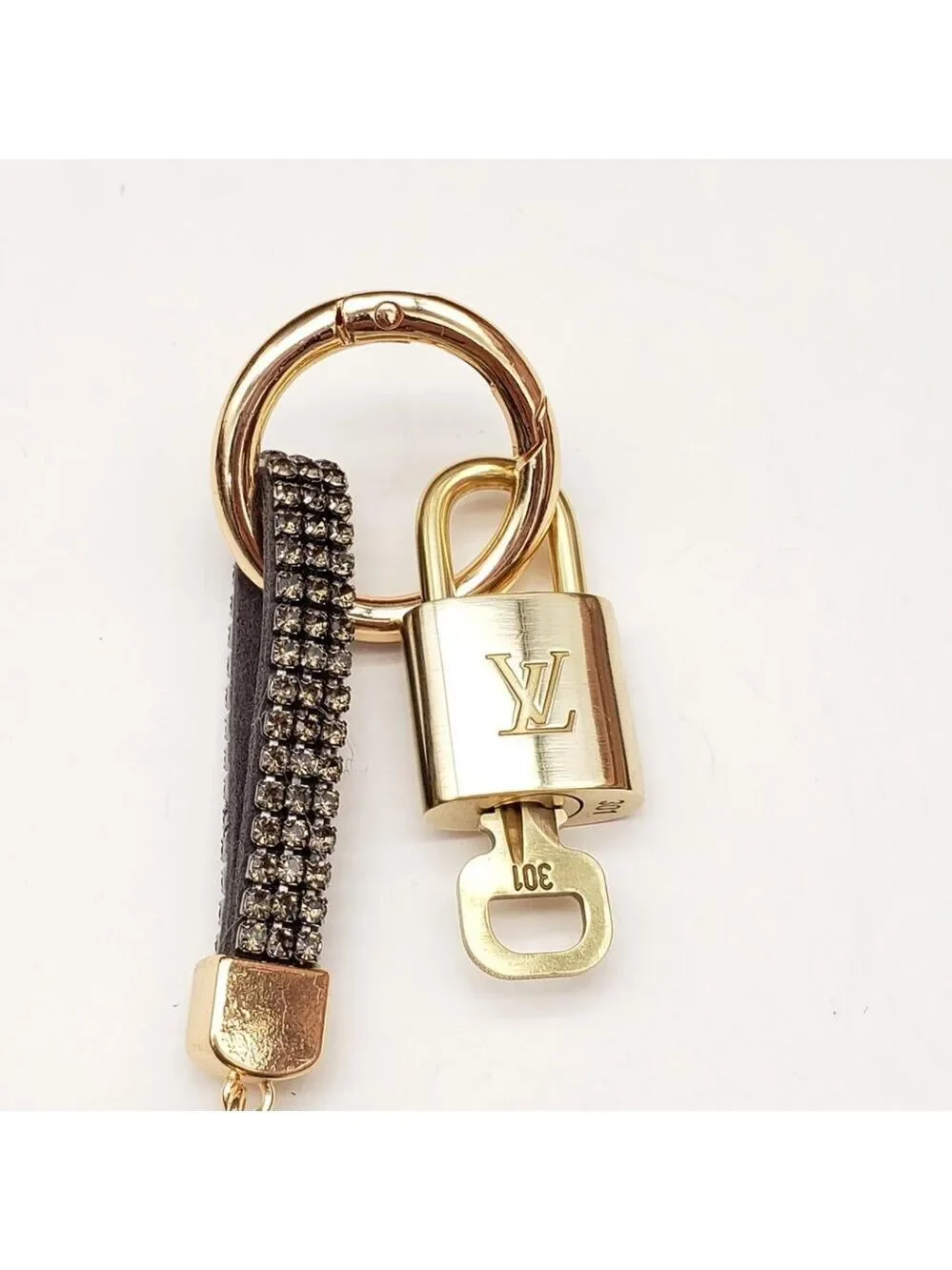 LV Gold Padlock 🔑 Authentic Louis Vuitton Charm + Unbranded Heart Keychain